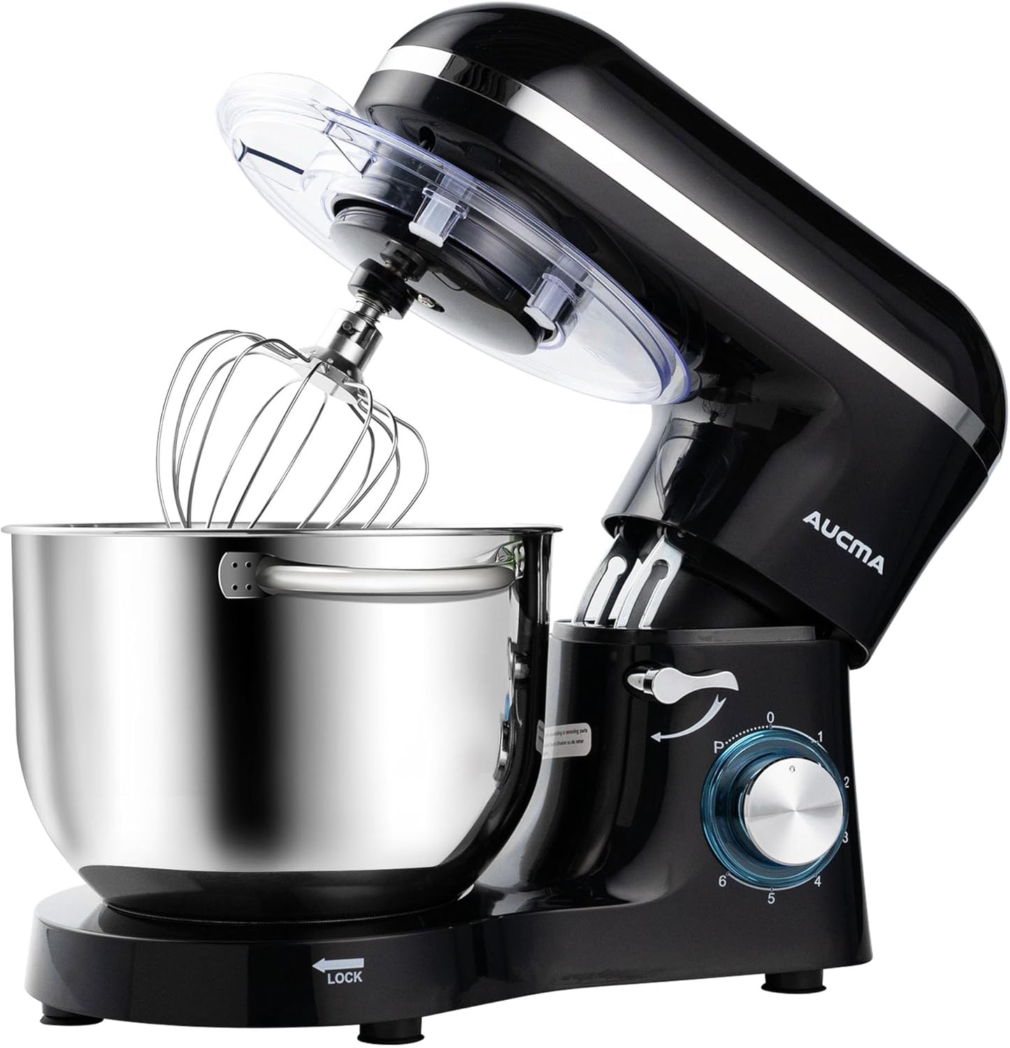 Stand Mixer,6.5-Qt 660W 6-Speed Tilt-Head Food Mixer, Kitchen Electric Mixer with Dough Hook, Wire Whip & Beater (6.5QT, Black)