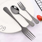 6/30Pcs Rainbow Dinnerware Stainless Steel Cutlery Set Knife Cake Fork Spoon Dinner Flatware Set Kitchen Silverware Tableware