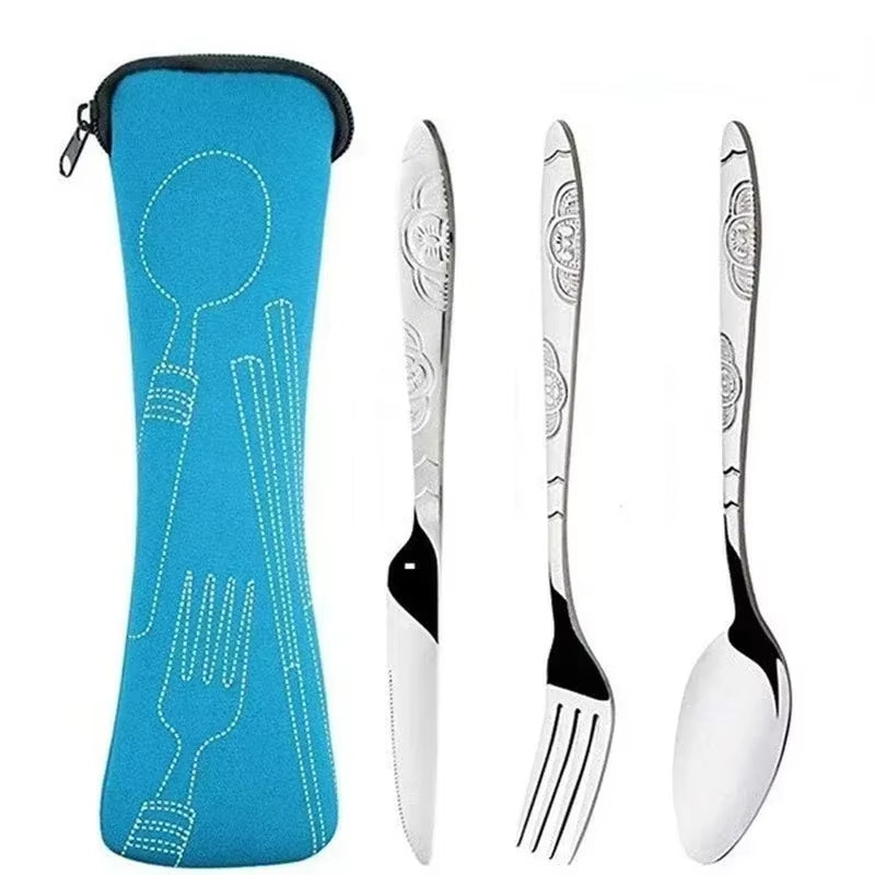 Delysia King 3Pcs/Set Stainless Steel Fork Spoon Knife Set