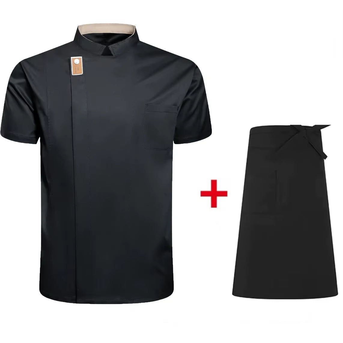 2024 New Men Women Chef Jacket Short Sleeve Cook Shirt Bakery Restaurant Waiter Uniform Top