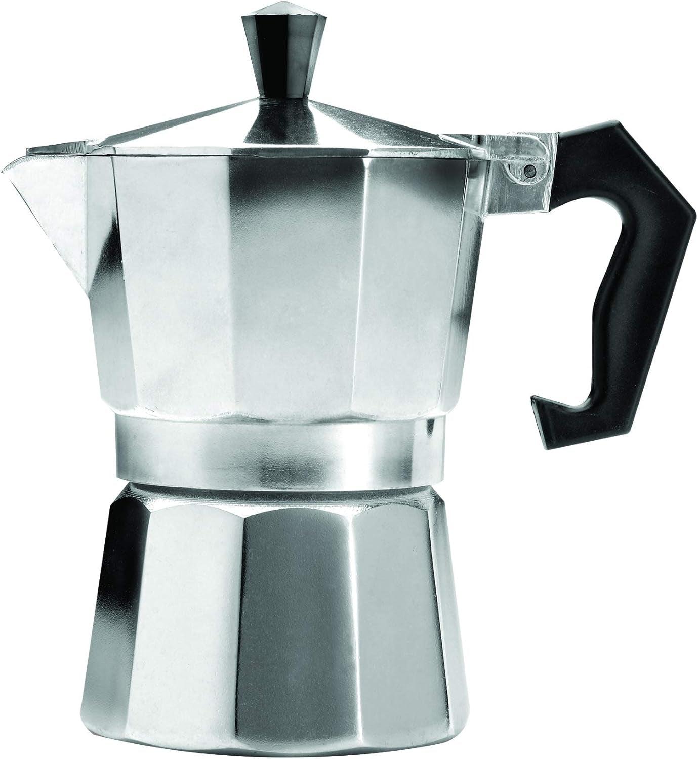 Classic Stovetop Espresso and Coffee Maker, Moka Pot for Italian and Cuban Café Brewing, Greca Coffee Maker, Cafeteras, 6 Espresso Cups, Silver