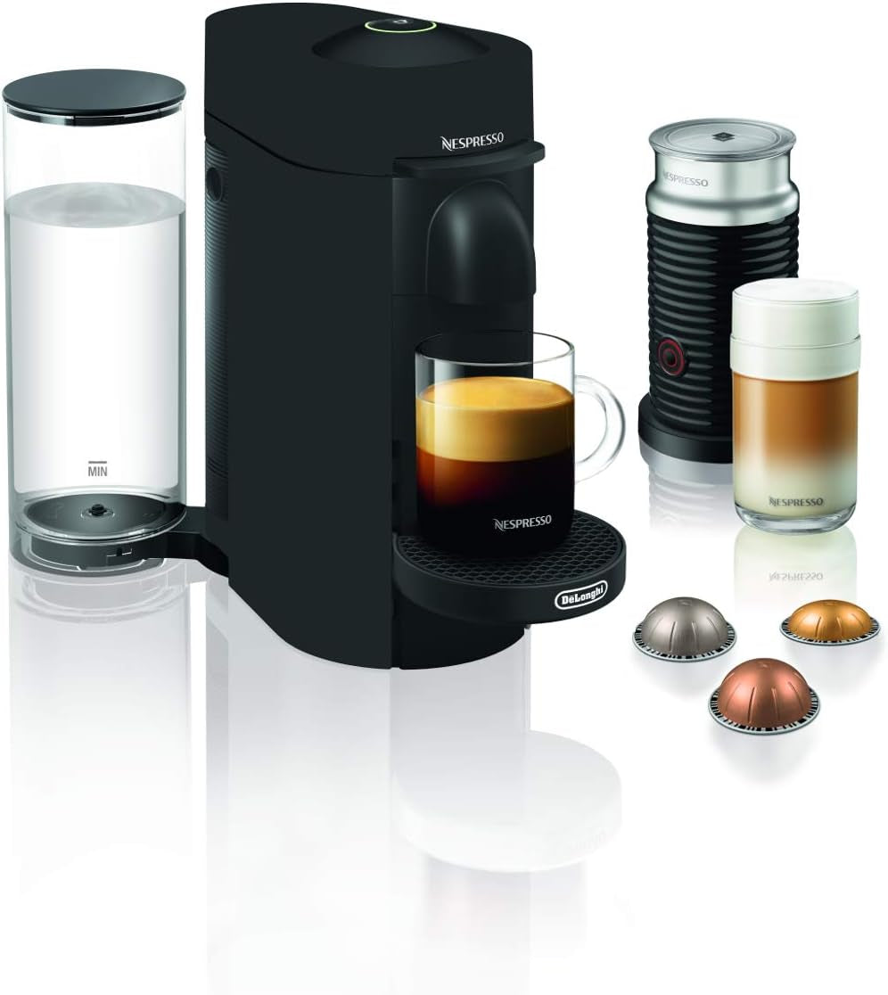 Nespresso Vertuo plus Coffee and Espresso Maker by , Grey with Aeroccino Milk Frother