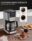 12 Cup Drip Coffee Maker with Glass Coffee Pot, Programmable Brew Strength Control and Appointment Setting, New