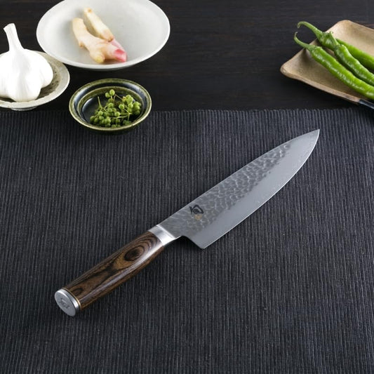 Premier 8" Chef'S Knife, Handcrafted Japanese Kitchen Knife, VG-MAX Core with Damascus Stainless Steel Cladding, Pakkawood Handle, Chef Knife for Professional and Home Chefs