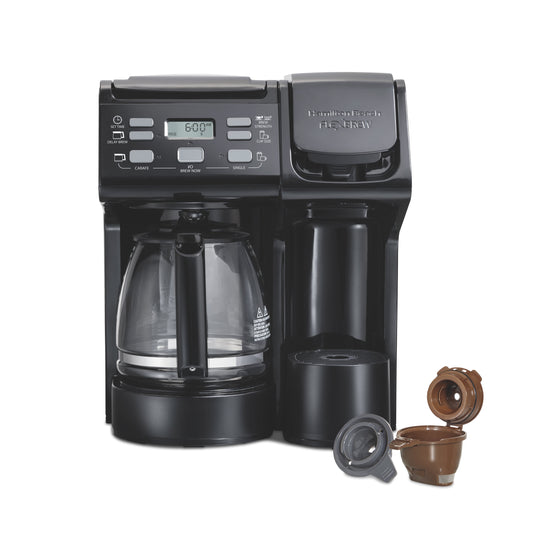 Flexbrew Trio Coffee Maker, Single Serve or 12 Cups, Black, 49904