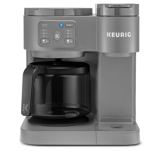 K-Duo Essentials, Hot & Iced Single-Serve K-Cup Pod Coffee Maker & Carafe, Moonlight Grey