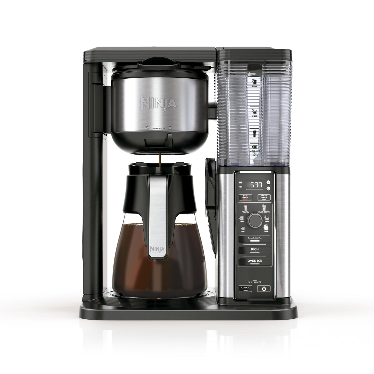 10 Cup Drip Coffee Maker, Hot & Iced Coffee, Stainless, Glass Carafe