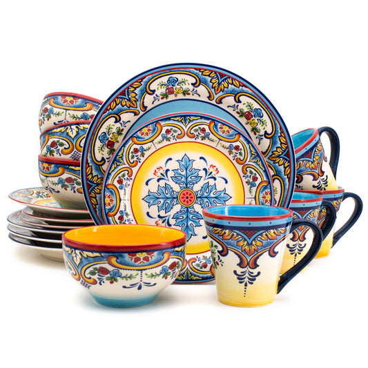 Euro Ceramica Zanzibar 16 Piece Stoneware Dinnerware Set