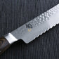 Premier 9" Bread Knife, Handcrafted Japanese Serrated Knife, VG-MAX Core with Damascus Stainless Steel Cladding, Pakkawood Handle, Slicing Knife for Professional and Home Chefs