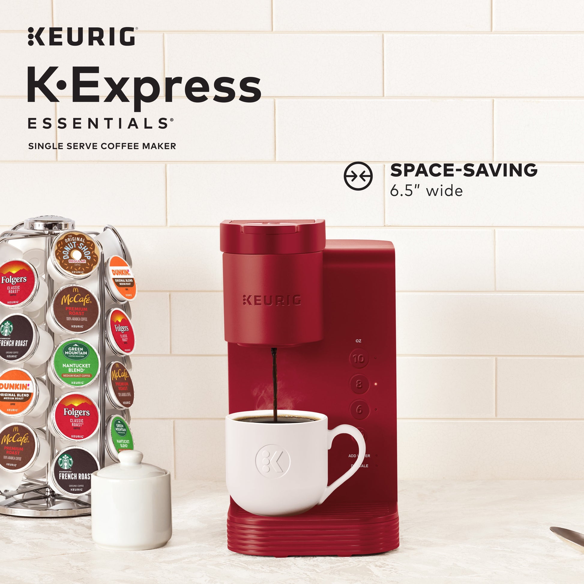 K-Express Essentials Red Single-Serve K-Cup Pod Coffee Maker