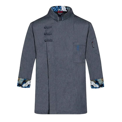 Chef Uniform Jacket Men Women 3/4 Sleeve Kitchen Cook Coat Waiter Shirt