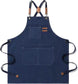 Canvas Cross Back Chef Cotton Aprons for Men Women with Large Pockets