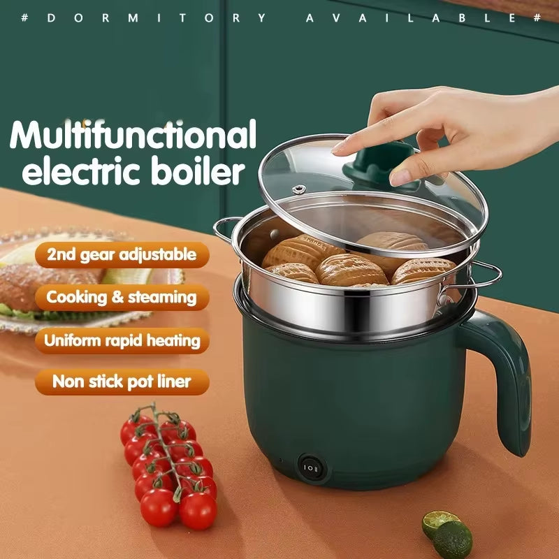 Mini Electric Cooker 1.5L for Home Kitchen Steam Cooking Machine Single/Double Layer Multifunction Non-Stick Pan