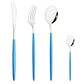 Pink Silver Stainless Steel Dinnerware Set Fork Knife Soup Ice Spoon Cutlery Set Western Flatware Kitchen Silverware Set