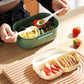 1 Set Lunch Box Thickened Plastic Divided Compartment 2 Layer Meal Box Office Worker Bento Box Microwave Oven Available