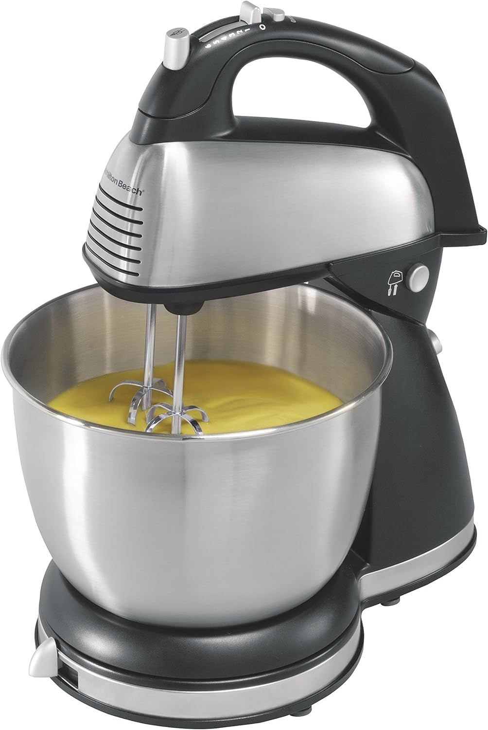 Classic Stand and Hand Mixer, 4 Quarts, 6 Speeds with Quickburst, Bowl Rest, 290 Watts Peak Power, Black and Stainless