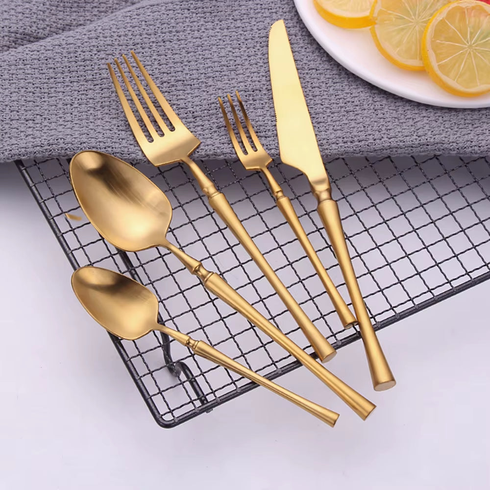 10/15/20/25/30Pcs Gold Tableware Dinnerware Stainless Steel Cutlery Set Sliver Knife Fork Spoon Set Kitchen Utensils Flateware