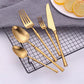 10/15/20/25/30Pcs Gold Tableware Dinnerware Stainless Steel Cutlery Set Sliver Knife Fork Spoon Set Kitchen Utensils Flateware