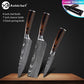 Professional Kitchen Knives Stainless Steel 7CR17 440C Laser Damascus Japanese Santoku Cleaver Slicing Utility Chef Knife Set