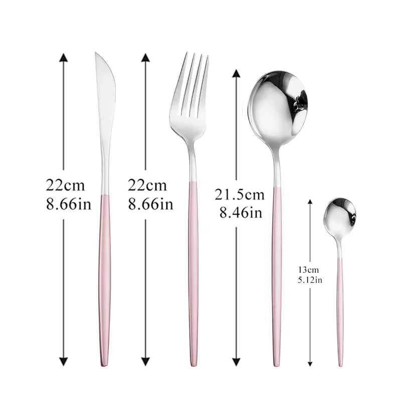 Dinnerware Rainbow Silverware Cutlery Set 304 Stainless Steel Fork Spoon Knife Luxury Flatware Home Kitchen Dinner Set Drop Ship