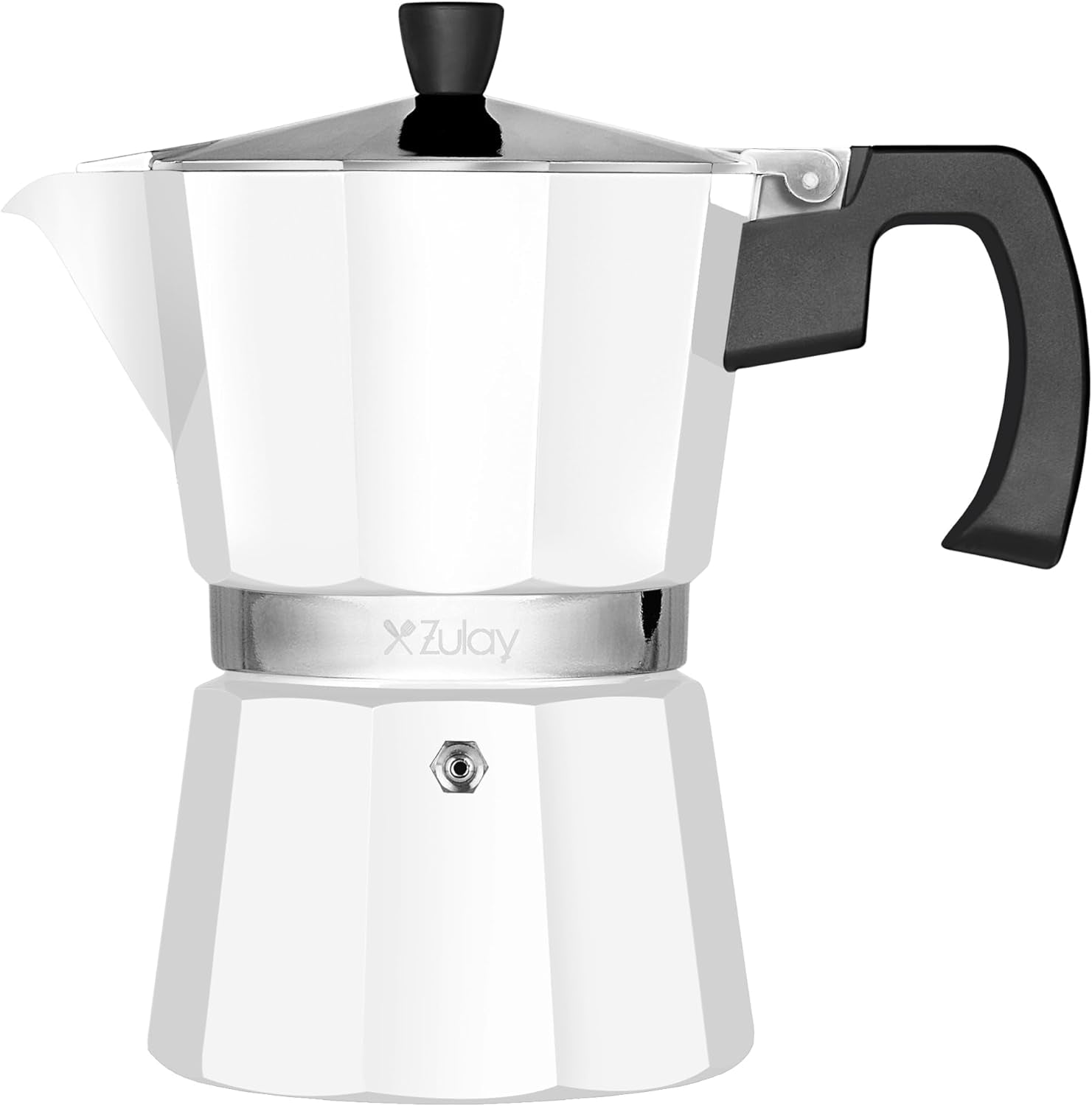 Zulay Premium Moka Pot Espresso - Leak-Proof Stovetop Espresso Maker - Perfect for Authentic Cuban & Italian Style Espresso - Makes 3 Espresso Cups - Silver