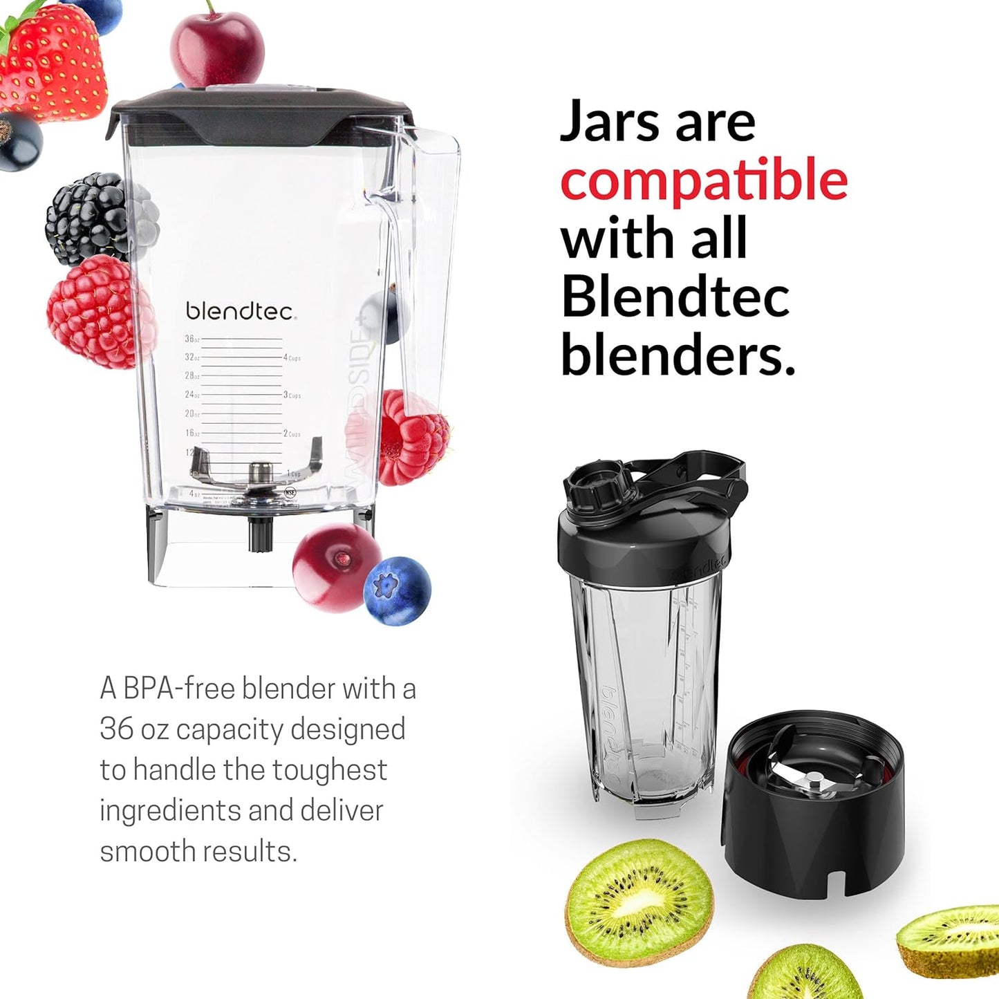 Professional 800 - Blender with Wildside+ Jar (90 Oz) for Smoothies & Frozen Drinks - Quietest Professional-Grade Power - 11-Speed Touch Slider - Easy to Clean - Black