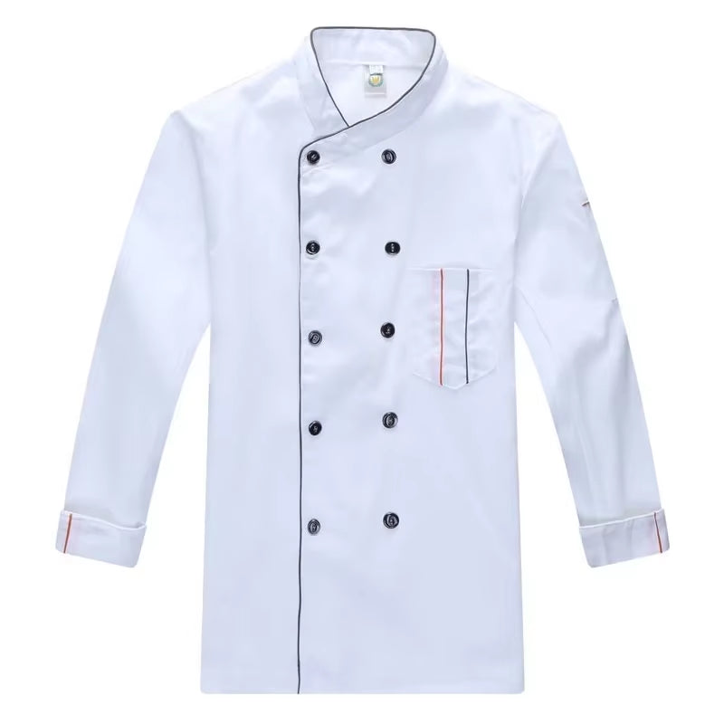 Chef Jacket Short Sleeve Cook Coat Barista Baker Work Uniform Waiter Restaurant Hotel Clothes