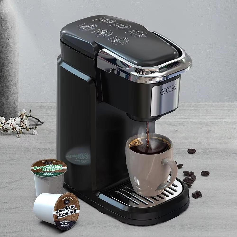 Filter Coffee Machine Brewer for K-Cup Capsule& Ground Coffee, Tea Maker Hot Water Dispenser Single Serve Coffee Maker