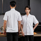 Short Sleeve Chef Uniform Cook Shirt Man Women Restaurant Hotel Costume Kitchen Uniform Bakery Unisex Waiter Master Chef