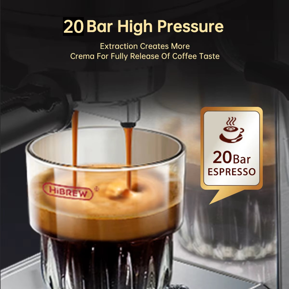 Coffee Maker Cafetera 20 Bar Inox Semi Automatic Super Slim ESE POD& Powder Espresso Cappuccino Machine Hot Water H11