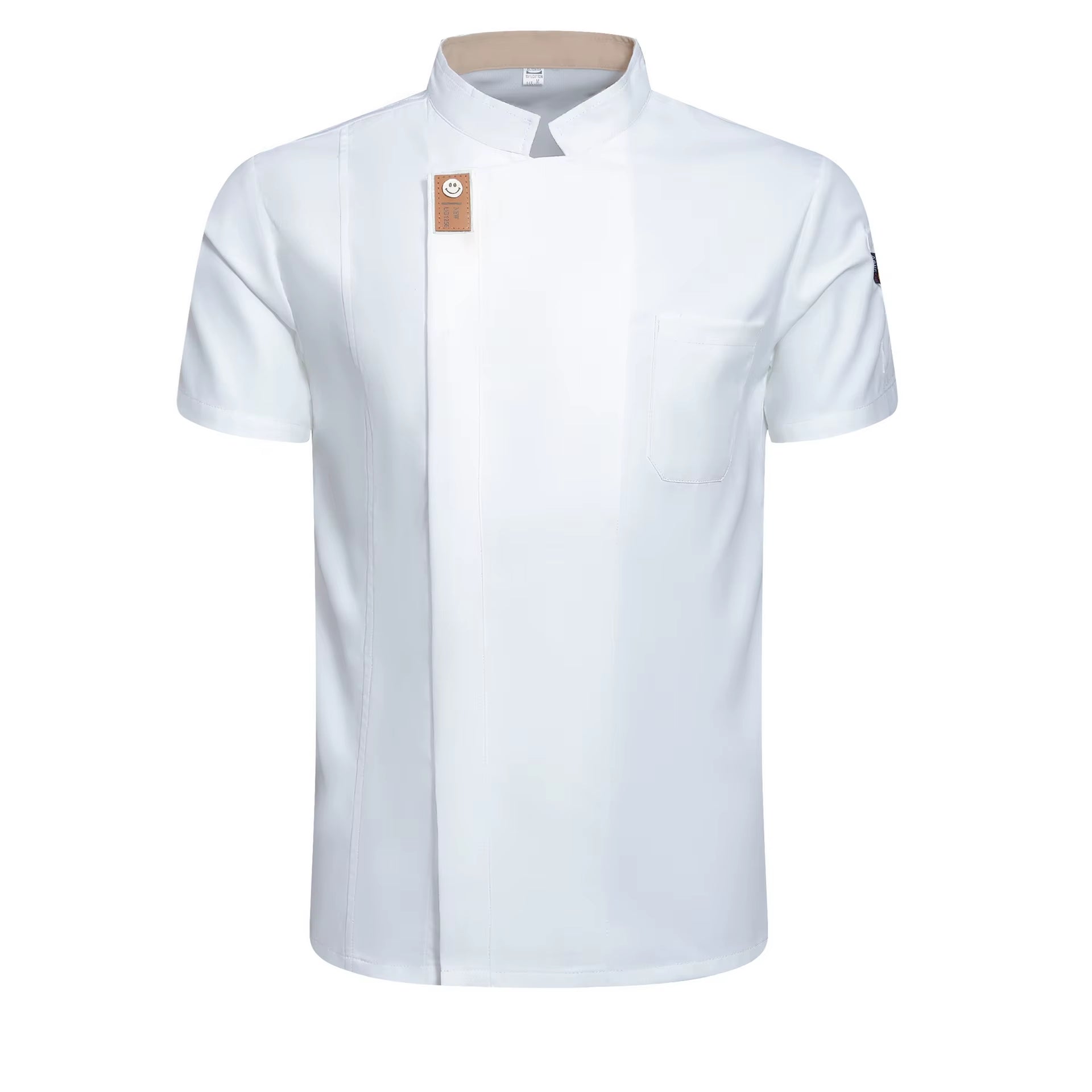 Chef Uniform Work Uniform Men'S Customized Name Print Logo Short Sleeved Shirt Jacket Bread Restaurant Cake Shop Kitchen