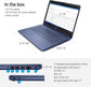 Portable Laptop (Include 1 Year Microsoft 365), 14’’ HD Display, 16GB RAM, 64GB Emmc, Intel Quad-Core N4120, Student and Business, Webcam, HDMI, Wi-Fi, RJ-45, Windows 11 Home, Grayish Blue