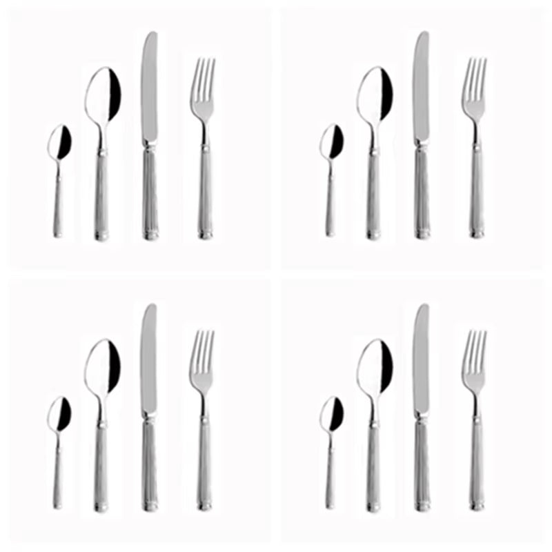 Europe Silver Luxury Fashion Cutlery Set 18/10 Stainless Steel Creativity Gift Roman Column Flatware 304 Drop Shipping