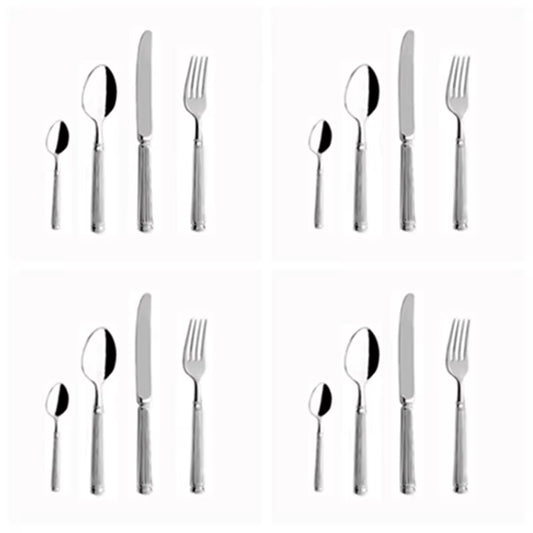 Europe Silver Luxury Fashion Cutlery Set 18/10 Stainless Steel Creativity Gift Roman Column Flatware 304 Drop Shipping