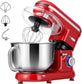 Stand Mixer, 660W 10 Speed 6 Quart Tilt-Head Kitchen Electric Food Mixer with Beater, Dough Hook, Wire Whip and Egg Separator, Red