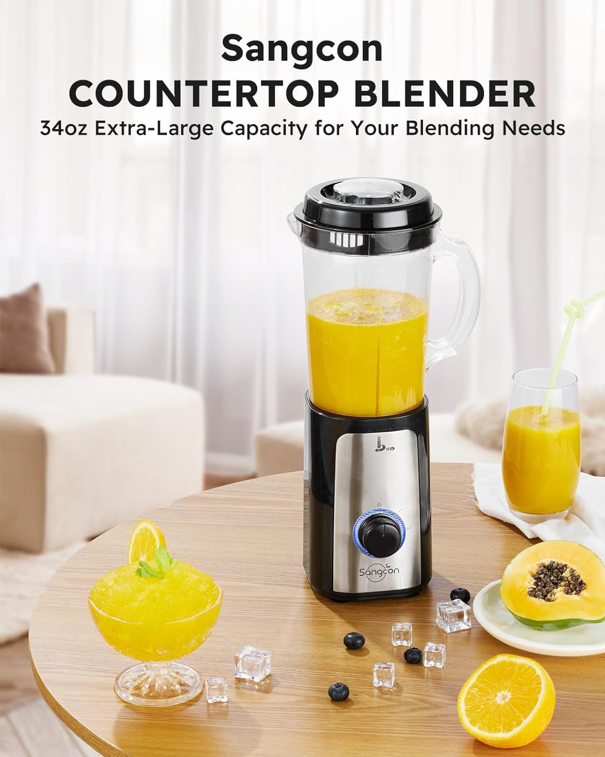 5 in 1 Blender and Food Processor Combo for Kitchen, Small Electric Food Chopper for Meat and Vegetable, 350W High Speed Blenders with 2 Speeds and Pulse for Smoothies and Shakes