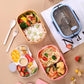 1200ML Double Layer Lunch Box Portable Compartment Salah Fruit Food Box Microwave Lunch Fork and Spoon Picnic Fresh Box