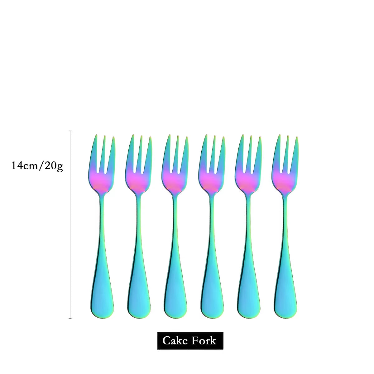 6/30Pcs Rainbow Dinnerware Stainless Steel Cutlery Set Knife Cake Fork Spoon Dinner Flatware Set Kitchen Silverware Tableware