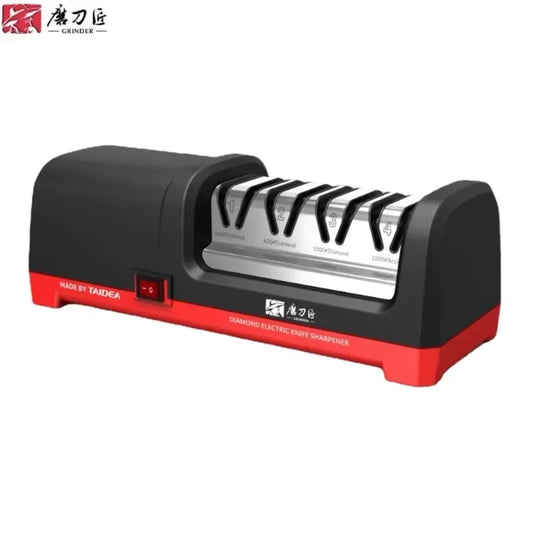 Taidea  4 Stage Diamond Electric Knife Sharpener with 2800Rpm Rotational Speed and 18W Rated Power FCC CE Certif TG2102