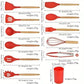 12Pcs/Set Silicone Kitchen Utensils Set Sets of Kitchen Gadgets Ensembles De Gadgets De Cuisine Heat Resistant Accessories Tools