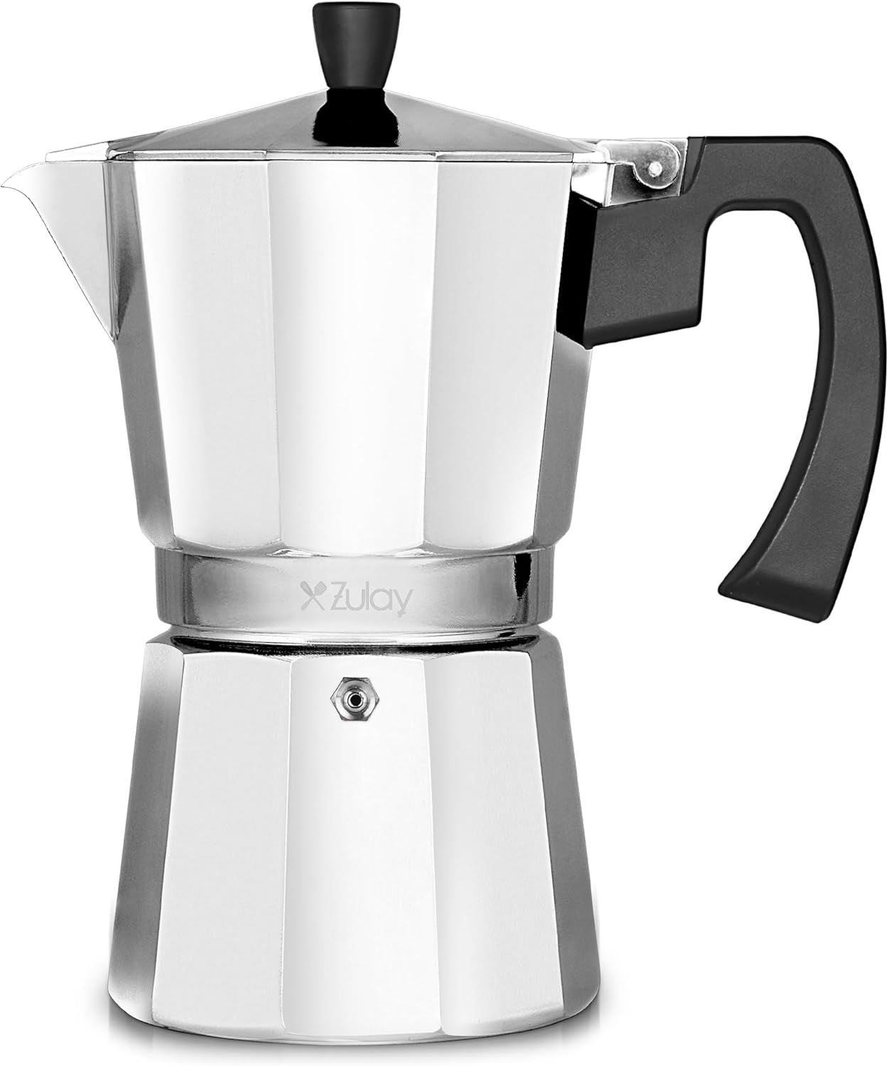 Zulay Premium Moka Pot Espresso - Leak-Proof Stovetop Espresso Maker - Perfect for Authentic Cuban & Italian Style Espresso - Makes 3 Espresso Cups - Silver