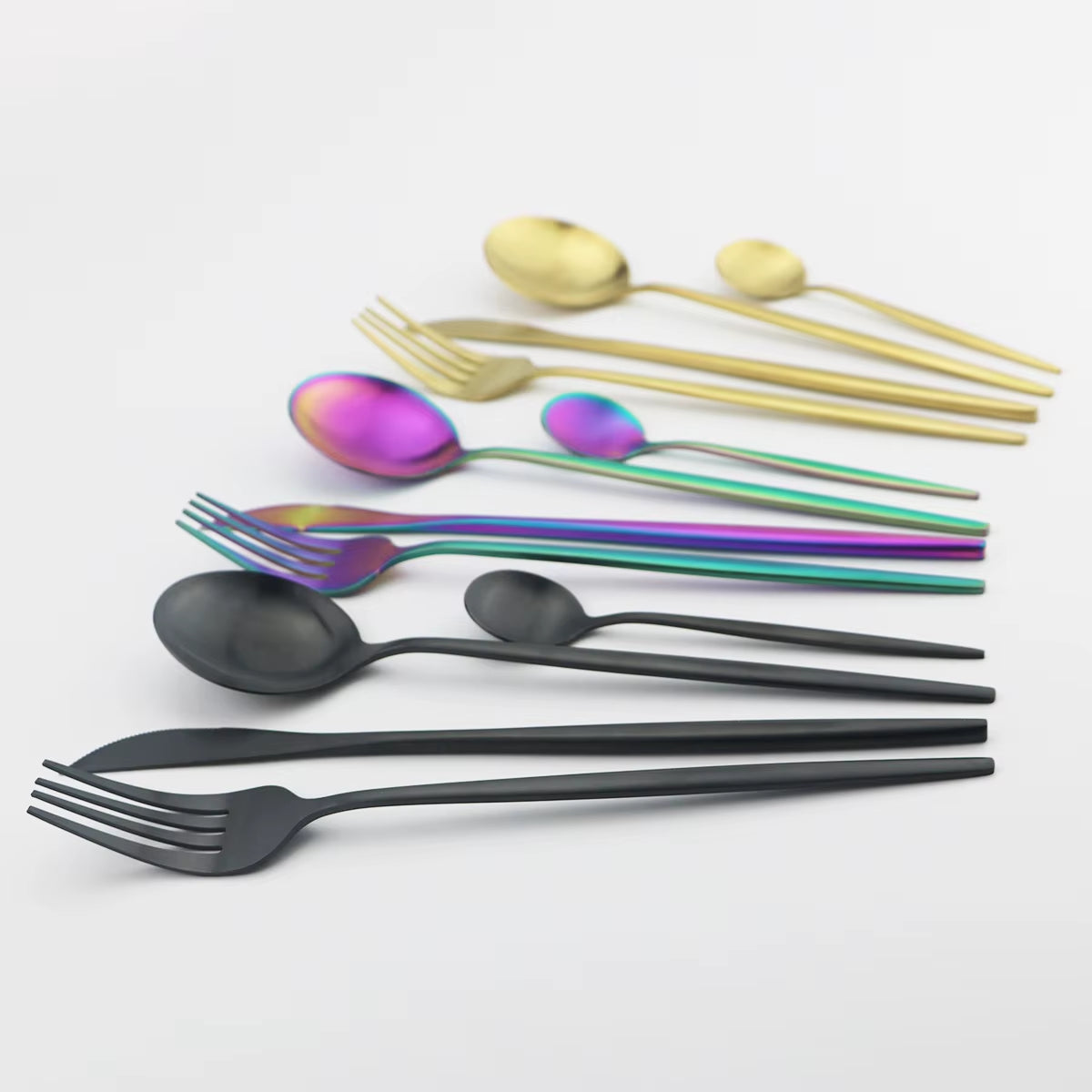 30 Pieces Dinnerware Matte Stainless Steel Cutlery Set Roes Gold Knives Fork Teaspoons Silverware Kitchen Party Dinner Tableware