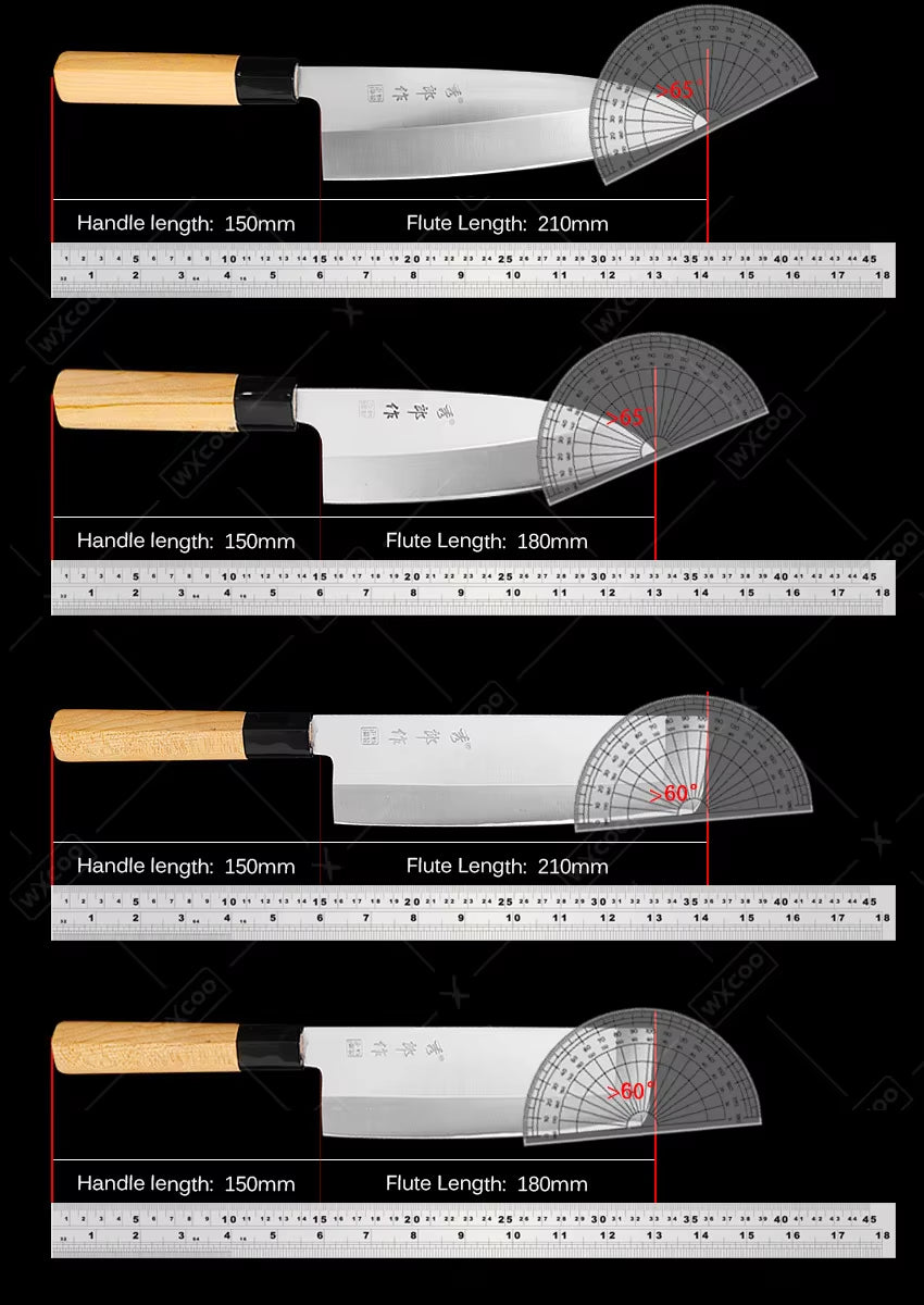 Professional Japanese Sashimi Knife Sushi Chef Knives Salmon Slicing Raw Meat Butcher Cleaver Stainless Steel Filleting Knife