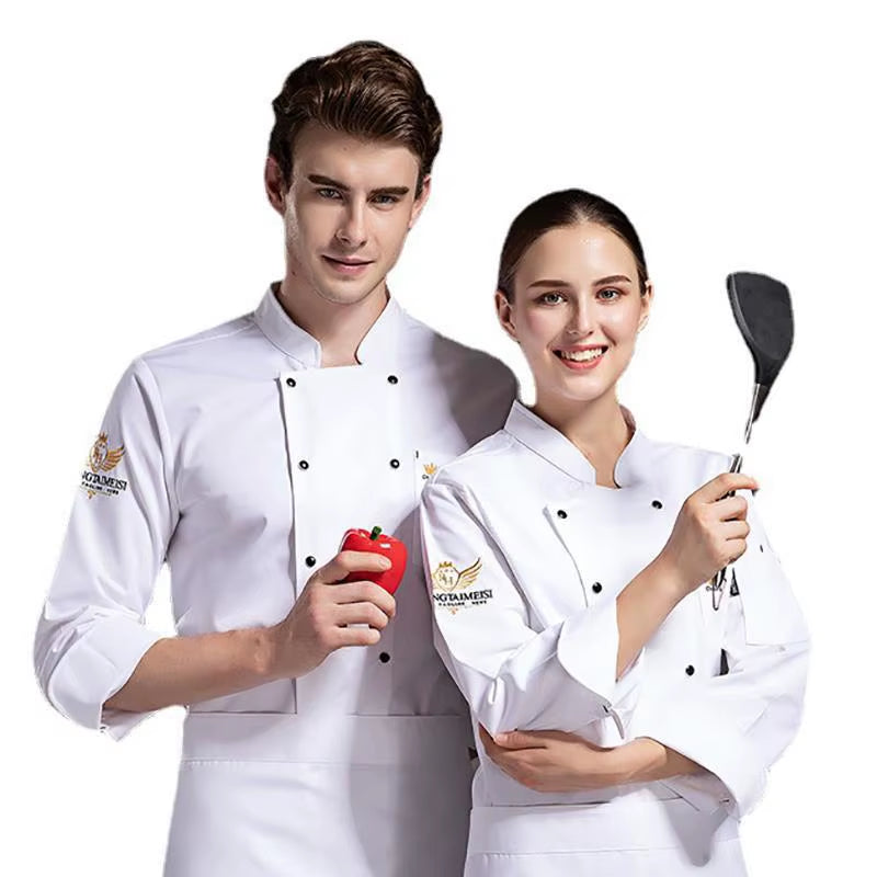 Chef Jacket for Men Women Cook Jacket Short Sleeve Restaurant Kitchen Work Uniform