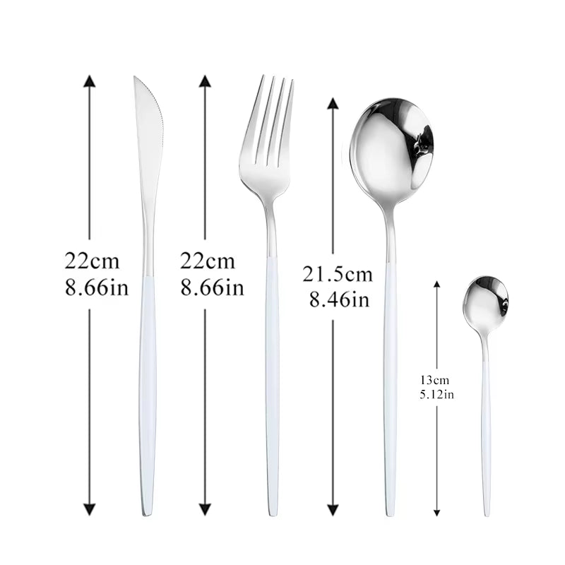 Dinnerware Rainbow Silverware Cutlery Set 304 Stainless Steel Fork Spoon Knife Luxury Flatware Home Kitchen Dinner Set Drop Ship