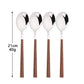 4/12/16Pcs Silver Cutlery Set Chopsticks Knife Fork Spoon Imitation Wooden Handle Korean Dinnerware Set Luxury Tableware Set