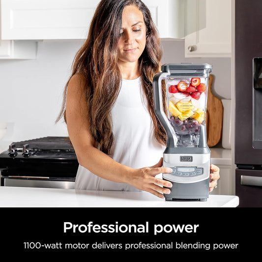 BL660 Professional Compact Smoothie & Food Processing Blender, 1100-Watts, 3 Functions -For Frozen Drinks, Smoothies, Sauces, & More, 72-Oz.* Pitcher, (2) 16-Oz. To-Go Cups & Spout Lids, Gray