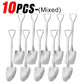 Stainless Steel Shovel Spoons Gold Silver Mini Coffee Teaspoon Fruit Ice Cream Dessert Spoon Scoops Kitchen Tableware Set 20/2Pc