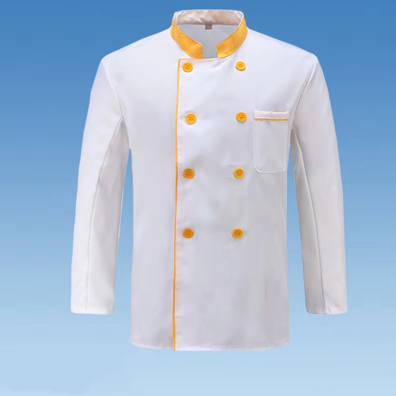 Chef Uniform Jacket Custom Embroidery Print Logo Cooking Clothes Kitchen Shirt Service Hotel Fast Food Hot Pot Cake Shop Coat