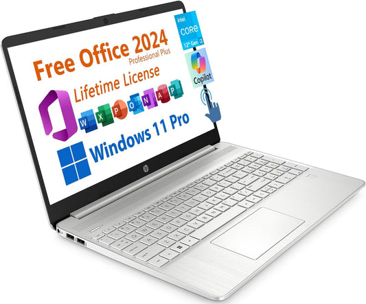 15.6" Business Laptop, Free Microsoft Office 2024 Lifetime License, Copilot AI Chat, HD Touchscreen Display, Intel 6-Core I3-1215U 4.4 Ghz, 16GB RAM, 1TB SSD, Long Battery Life, Windows 11 Pro